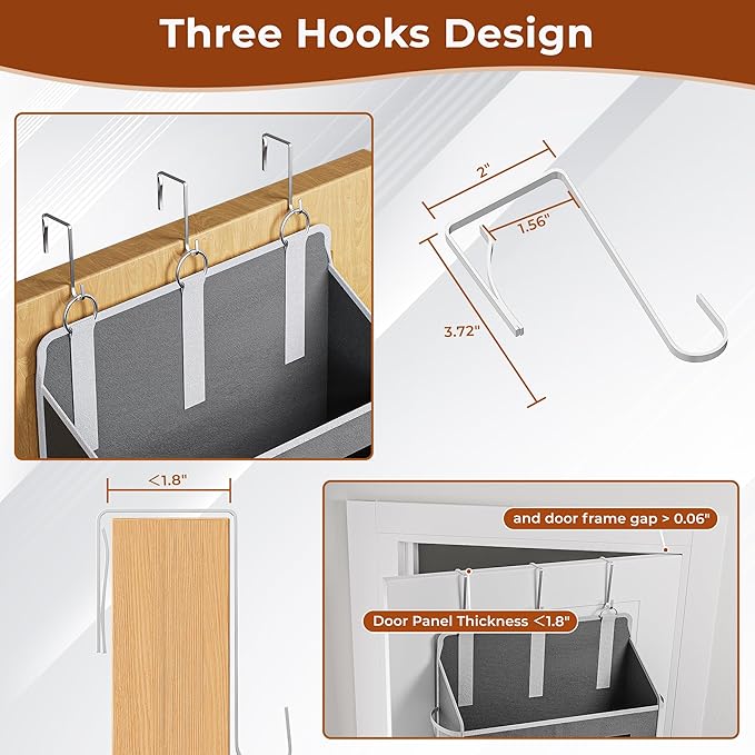 2 Packs 5-Tier Over the Door Organizer