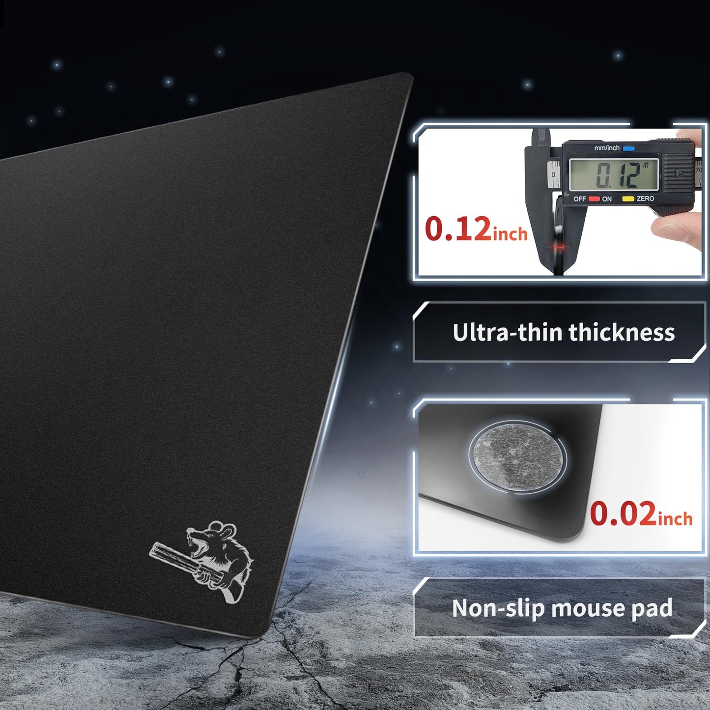 SIROOLAC Glass Gaming Mouse Pad 400mm x 500mm FPS Game Special Tempered Glass Durable 3mm Thickness Accurately and Quickly Shoot Opponents (400mm x 500mm, Black)