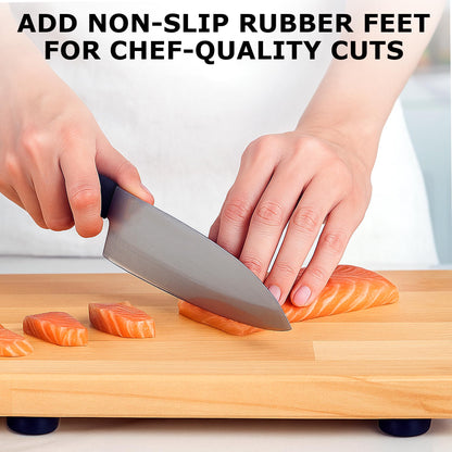 Gluposti 12 Rubber Feet for Cutting Board, Soft Non-Slip Cutting Board Feet with Stainless Screws for Electronics & Furniture, 0.67" W x 0.25" H, Made in USA