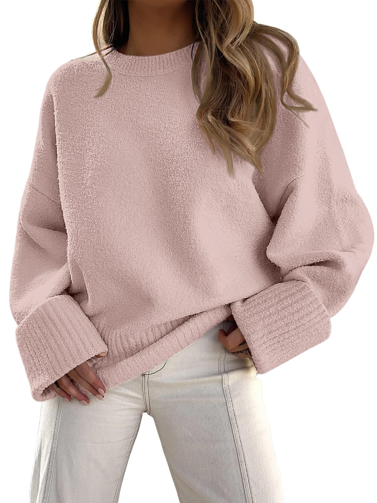 LILLUSORY Women's Oversized Sweaters Fuzzy Chunky Warm Pullover Sweater