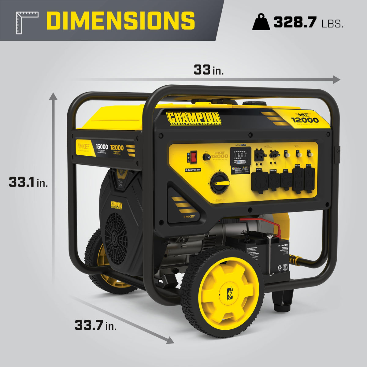 Champion Power Equipment 15,000-Watt MKE Series Portable Generator with Electric Start and Free 3-Year Warranty