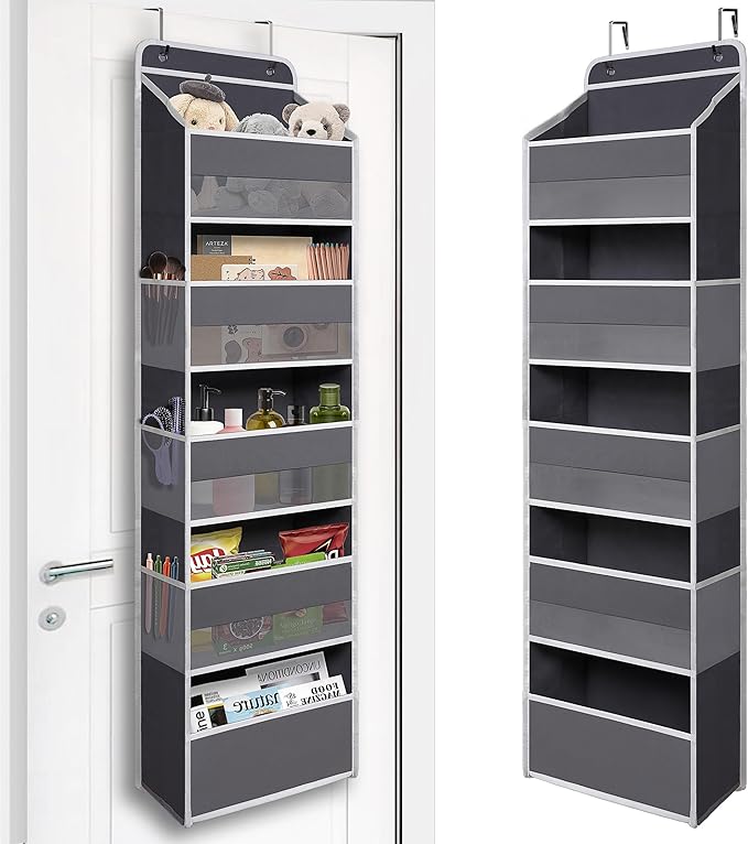 Over Door Organizer with 5 Large Pockets, Heavy Duty Hanging Organizer Storage