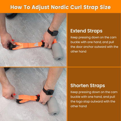 Nordic Hamstring Curl Strap, Balency Nordic Curl Strap for Hamstring Curls, Nordic Curl Attachment, Leg Exercise Assisted Strap for Strength Training, Nordic Curl Strap Home Workout Equipment