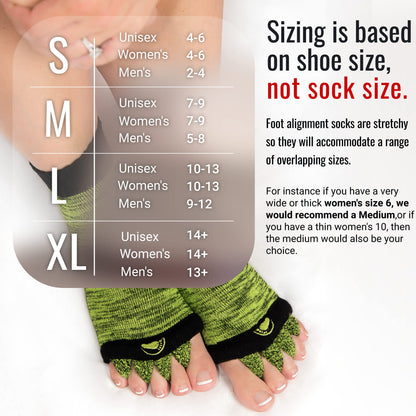 My Happy Feet Foot Alignment Socks with Toe Separators for Men or Women | Orange and Blue