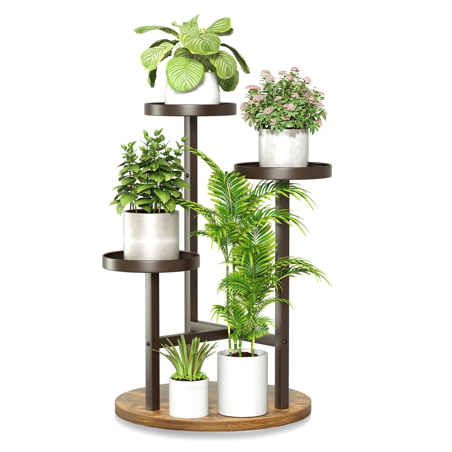 NQW 3 Tiered Tall Plant Stand for Indoor, Metal Plant Shelf Tiered Flower Pot Stands, Corner Plant Table for Patio Garden Balcony Living Room Bedroom