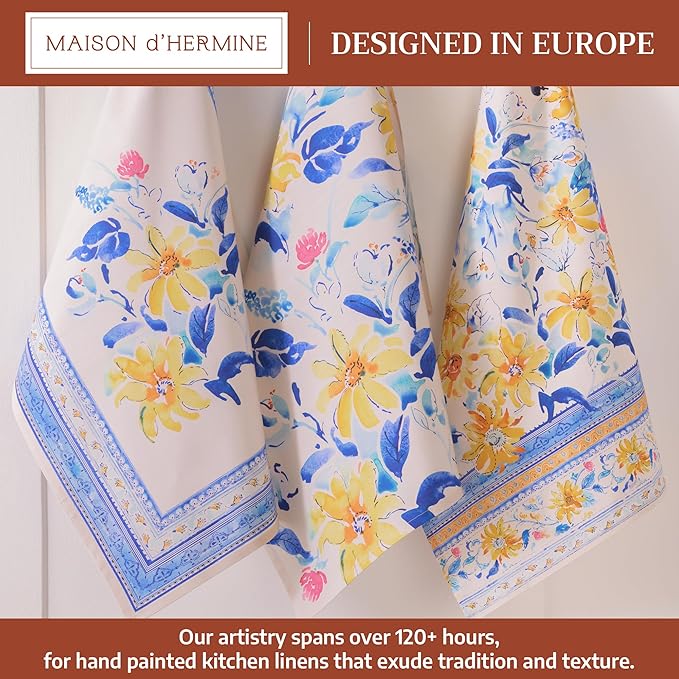 Maison d' Hermine Kitchen Towels Set of 3 100% Cotton 27.50" x 20" Reusable