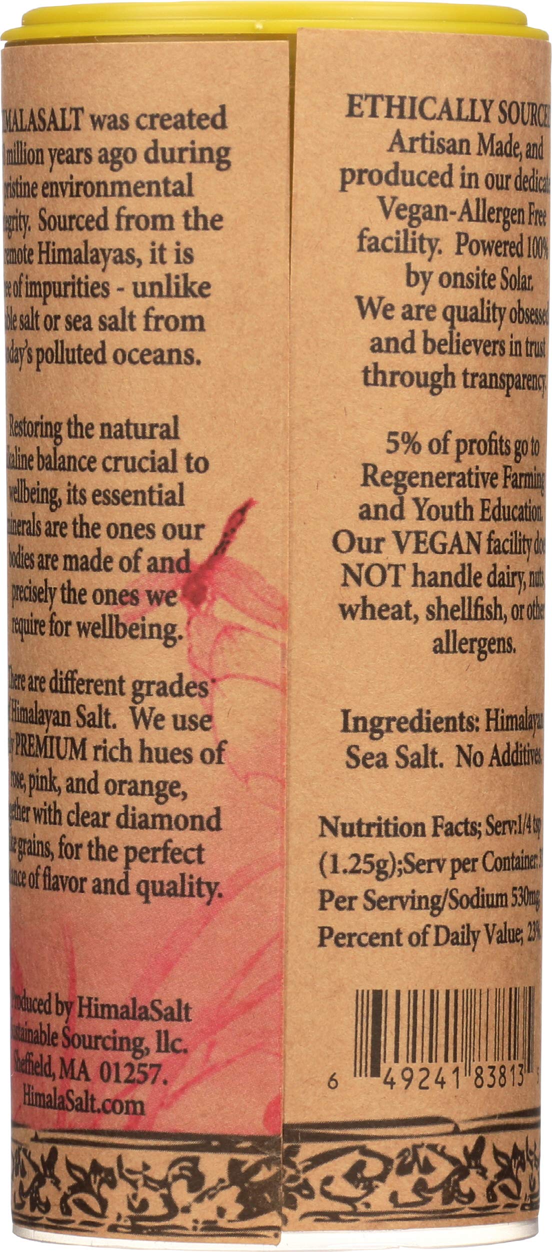 HimalaSalt Primordial Himalayan Sea Salt, Fine Grain Shaker, 6 Ounce