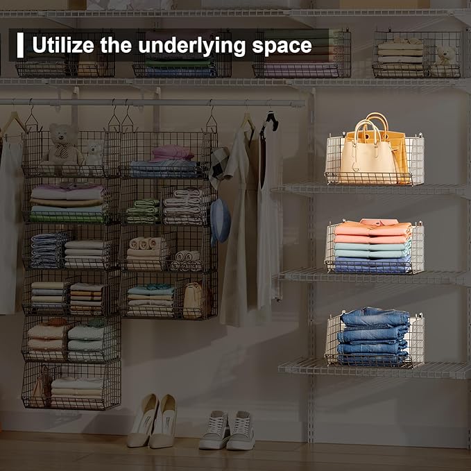6 Tier Extra Large Hanging Storage Organizer, Hanging Closet Shelves