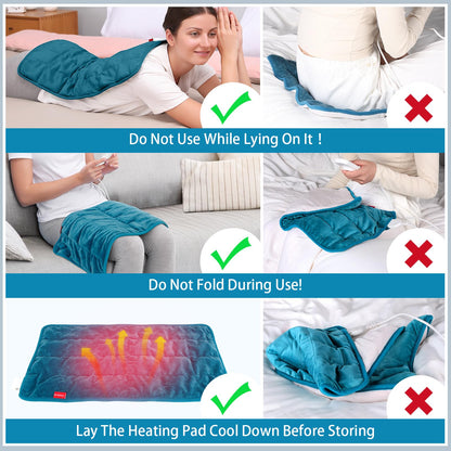 Comfytemp Weighted Heating Pad for Back & Period Cramps, FSA Eligible, Birthday Gifts for Mom Dad Women Men, 2.2lb HSA Electric Heat Pad for Neck Shoulder Pain Relief, 2H Auto-Off Heated Pad, 12x24