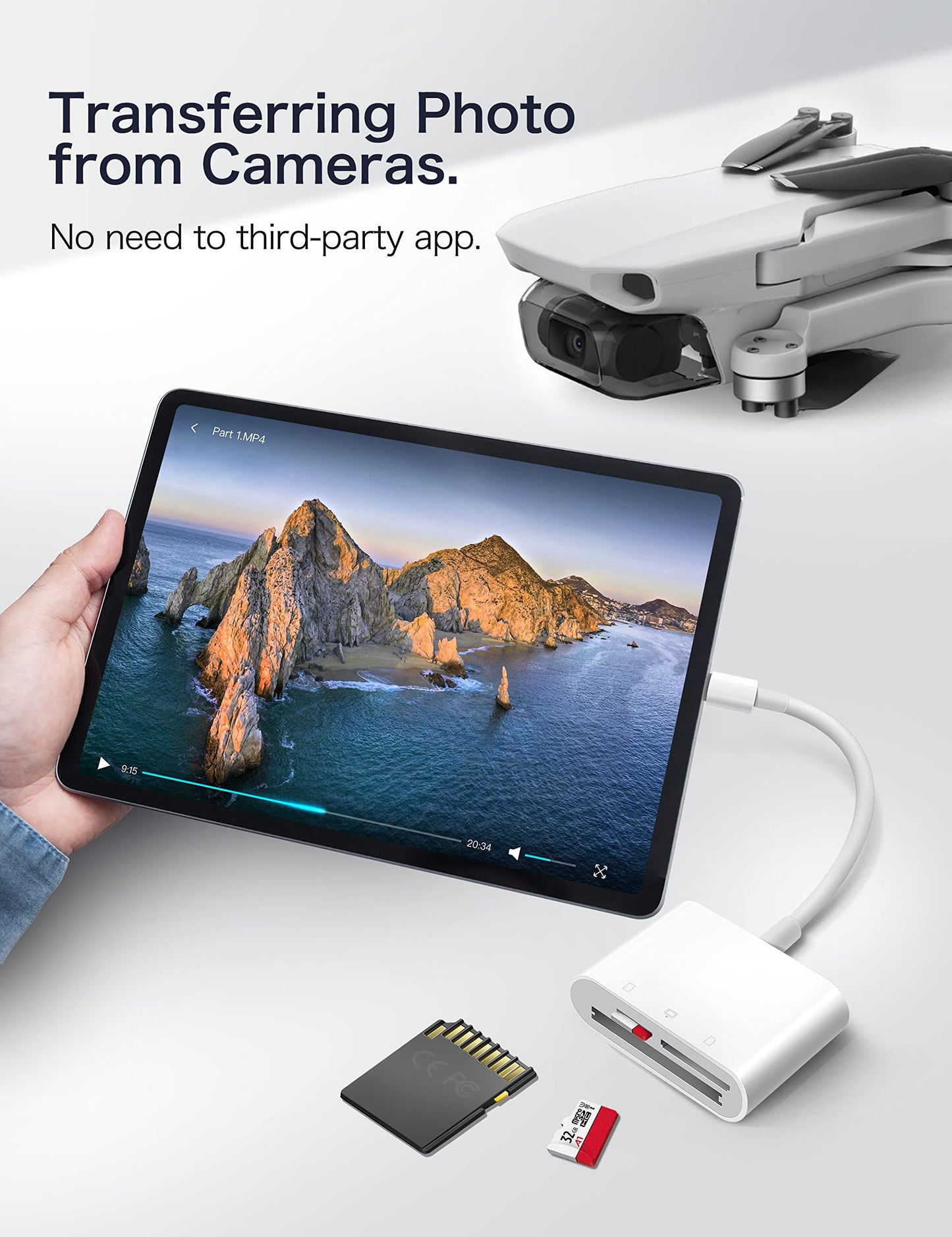 ChiaoPio USB C SD Card Reader, USB-C to SD CF Card, Type C SD Card Adapter Supports Compact Flash/CF/SD/MicroSD, Compatible for iPad Pro/Air/Mini Mac iMac Macbook Pro/Air Galaxy, Plug and Play