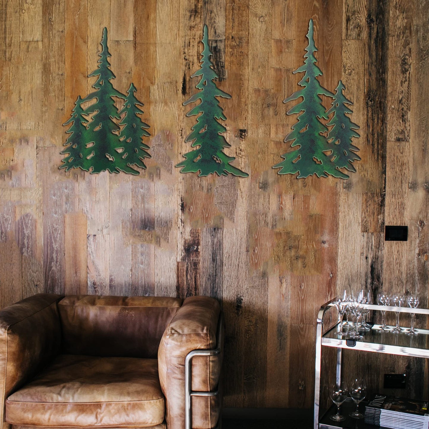 J-Fly Pine Wall Hanging Metal Christmas Tree Decor Outdoor Metal Wall Art Pine Wall Art Valentine Metal Art for living room Bedroom bathroom kitchen porch Valentine wall decor 15 Inch