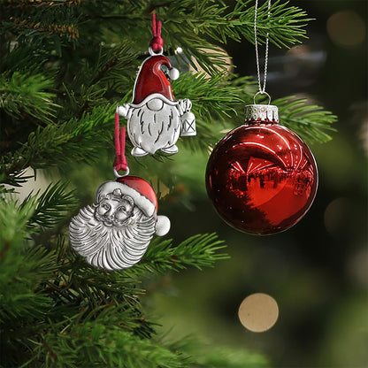 Christmas Ornaments, 2025 Solid Pewter Christmas Tree Ornament Handcrafted Metal DIY Hanging Craft Collectibles for Xmas Trees Home Party Party Gifts (Santa Gnome)