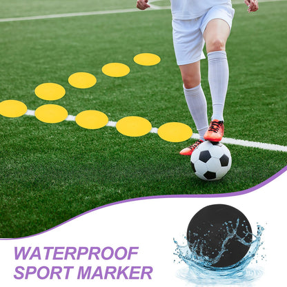 PATIKIL Spot Markers 9 Inch, 12 Pcs Non-Slip Floor Dots Agility Markers Flat Field Cones Poly Dots for Gym PE Speed Training Dance Soccer Basketball Sports, Black (Pack of 2)