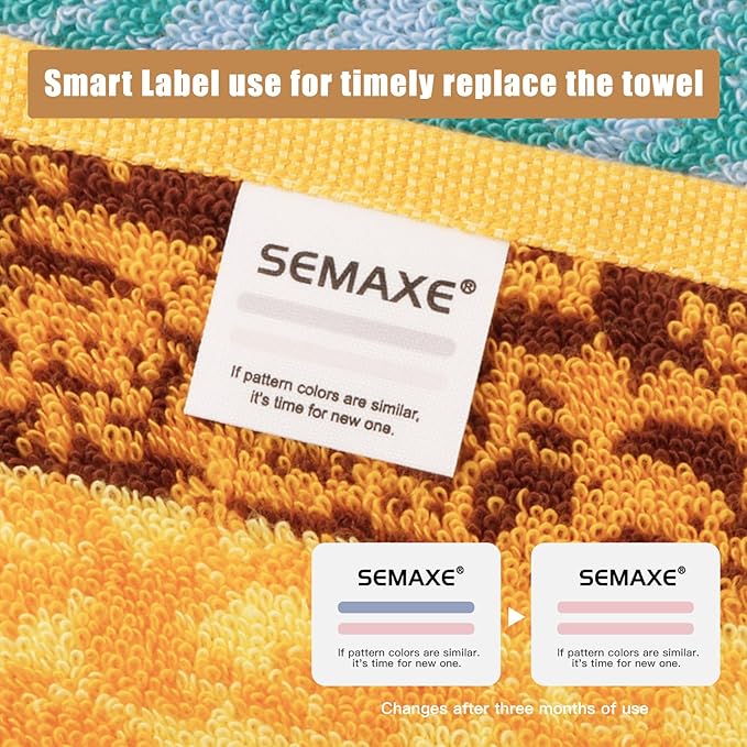 SEMAXE 18-Pack Bath Towel Set Include 6 Bath Towels, 6 Hand Towels, 6 Wash