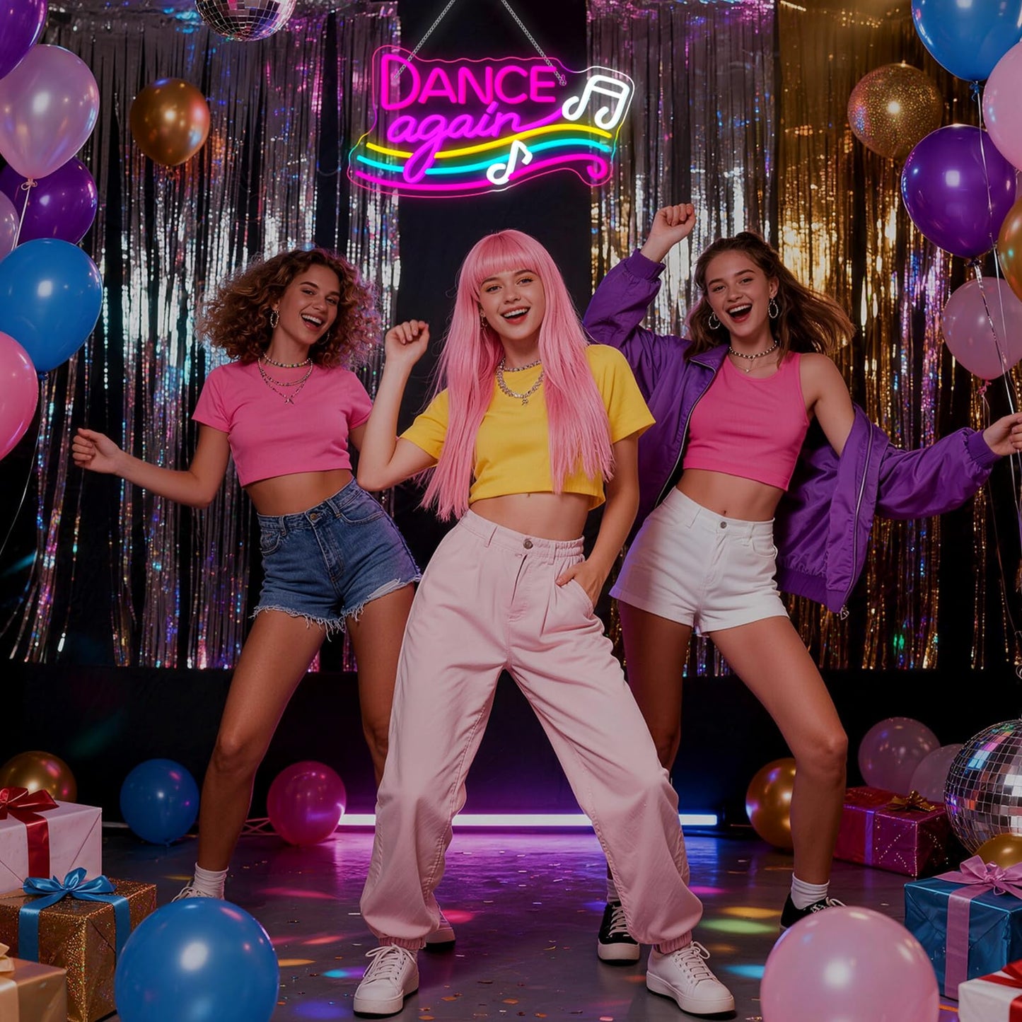 Dance Neon Sign for Girls Bedroom Dance Party Lights up Dance Floor in Music Room Sign Light up Bar Signs Retro Bar Decorations for Home Gym Decor Gymnastics Night Light for Girls