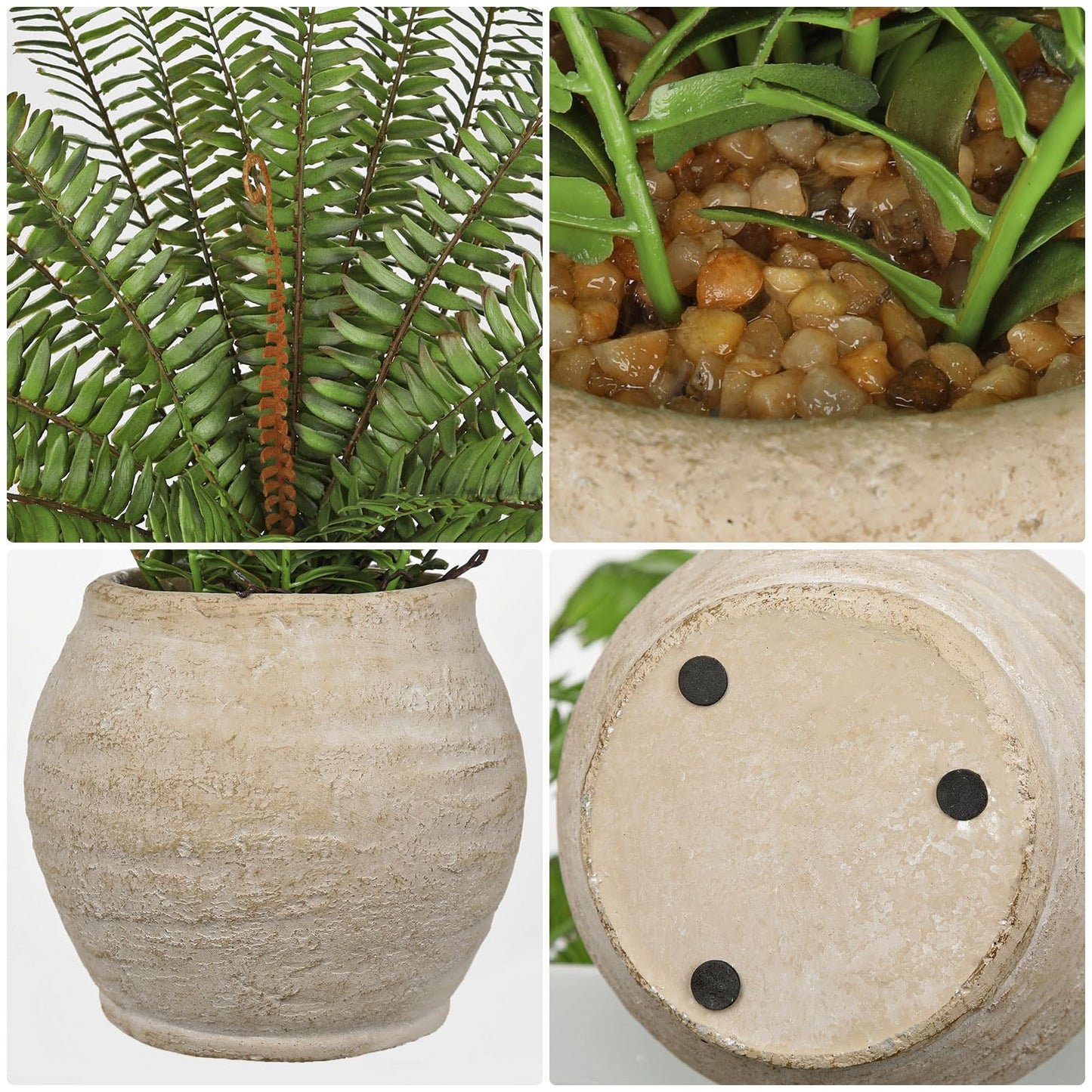 Briful Fake Boston Fern Plant in Rustic Terracotta Pot, 15.7" Faux Ferns Potted Greenery Artificial Plants Indoor for Home Office Room Kitchen Table Decor