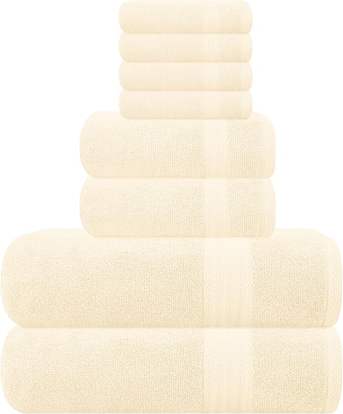 GLAMBURG Ultra Soft 8-Piece Towel Set