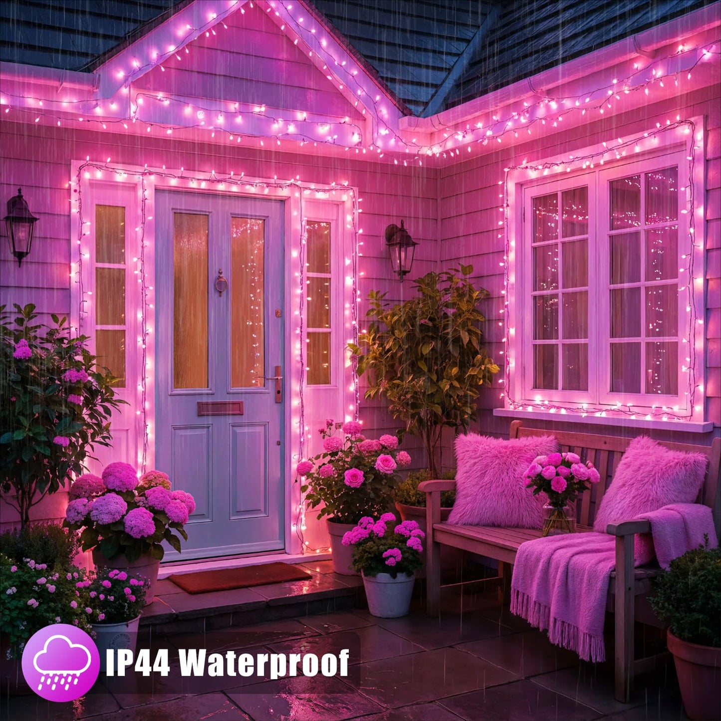 300 LED Pink String Lights Indoor Valentines Day Decorations, 100 FT Valentines Day Lights Waterproof with 8 Modes, Clear Wire Pink Fairy Lights Plug in for Valentine Day Wedding Party Bedroom Decor