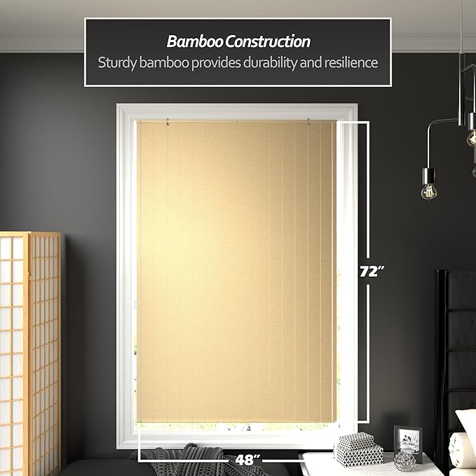 Red Lantern Matchstick Cordless Window Shade