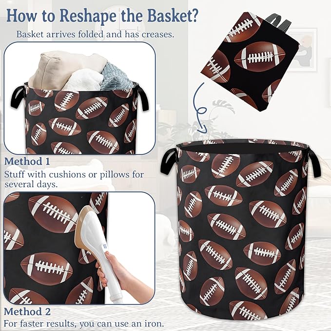 American Football Laundry Basket, Oxford Cloth Laundry Hamper
