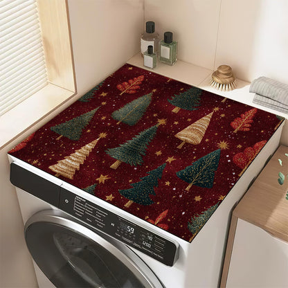 Christmas Tree Washer and Dryer Covers for the Top,Washing Machine Dust Cover Pad Anti-slip Absorbent Protector Mat for Washer Dryer Home Decor,23.6"x19.7"