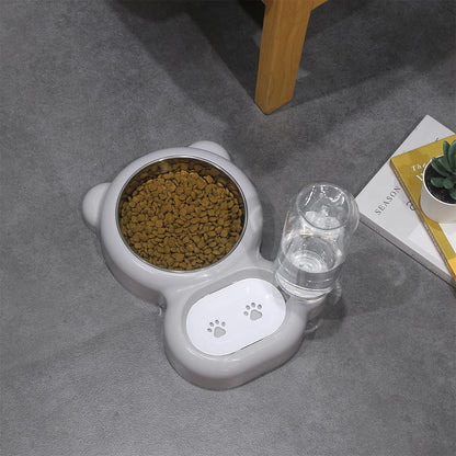 Dog Bowls, Cat Food and Water Bowl Set with Water Dispenser and Stainless Steel Bowl for Cats and Small Dogs