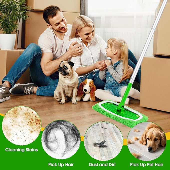 8Pcs Reusable Microfiber Mop Pads Compatible