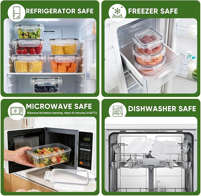 24-Piece PVC-Free BPA-Free Food-Grade Plastic Kitchen Set, Leakproof Airtight