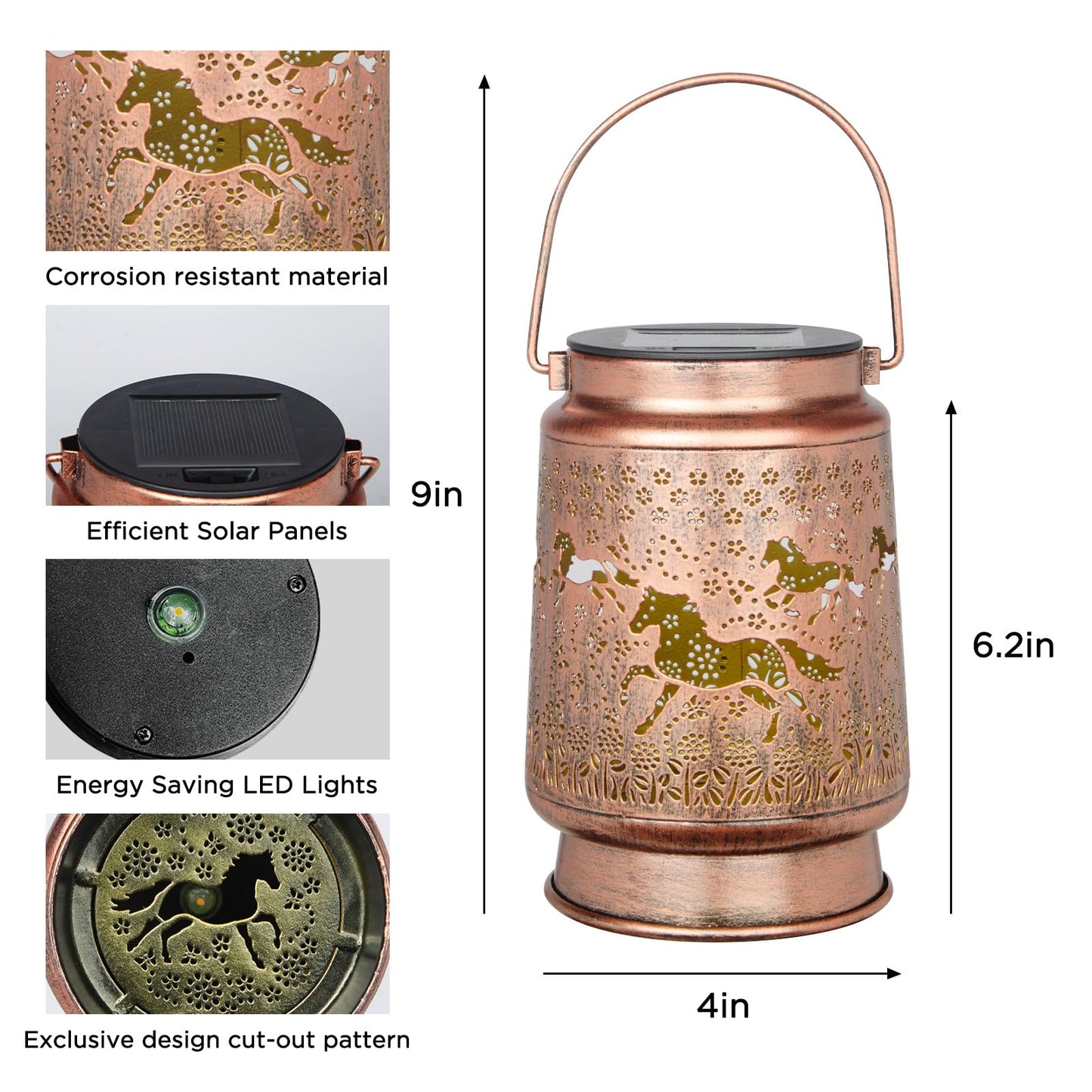 Horse Lover Solar Light Gift for Mom/Grandma/Women/Sister - Waterproof LED Mason Jar Hanging Lamp for Mother's Day - Outdoor Lantern Decor for Garden, Yard, Patio