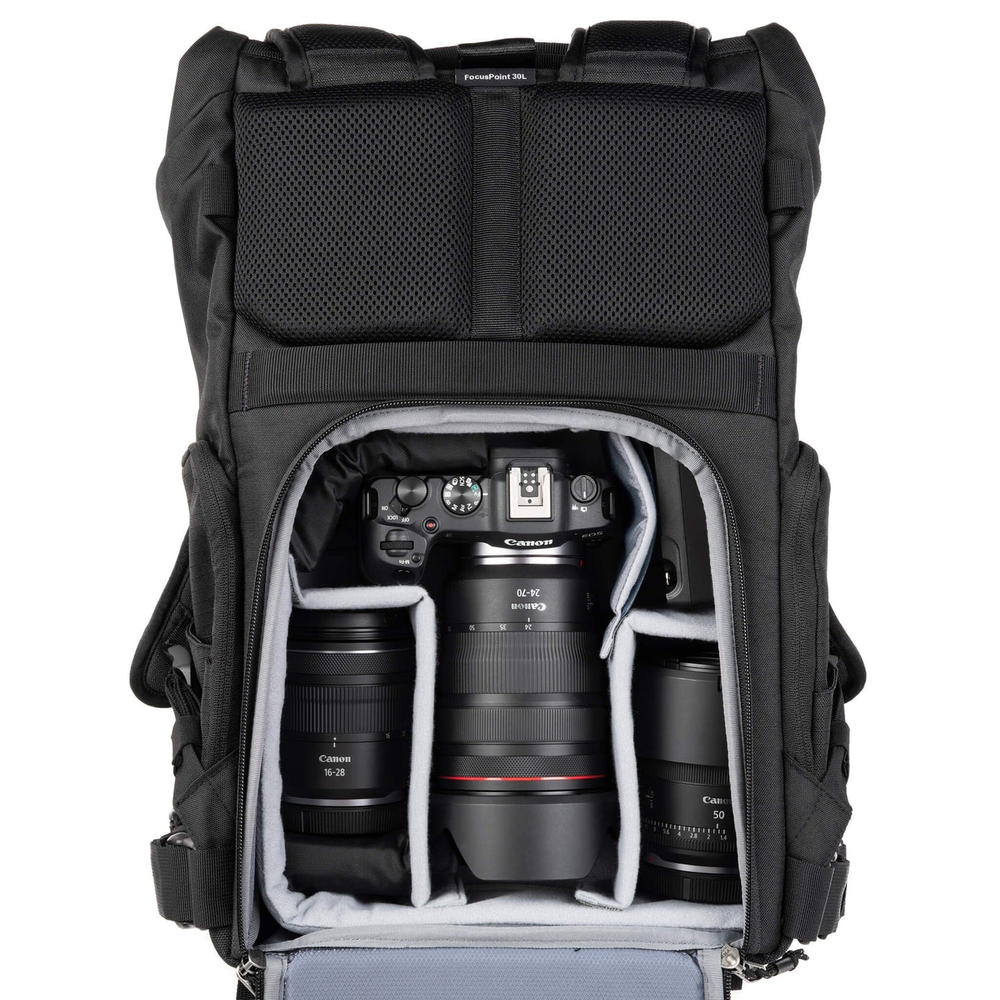 Think Tank FocusPoint 30L RollTop Camera Backpack - Golden Hour: Expandable Travel & Camera Backpack with Laptop Sleeve, Quick Side and Back Access, Rain Cover – Versatile Photography & Travel Bag