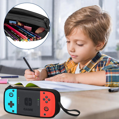 TILYTADLY Large Pencil Case for Boys - Boys Pencil Pouch with Zipper Compartments - Big Capacity Pen Box Gamer Pen Bag Organizer for Kids Teens School
