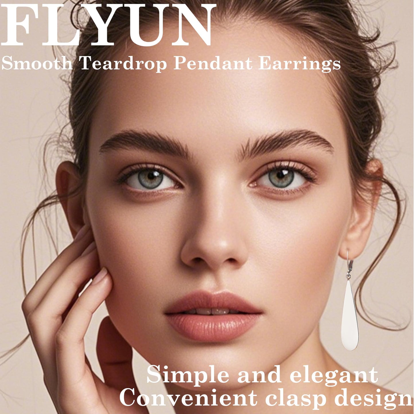 FLYUN 18k Gold Plated Long Teardrop Dangle Earrings For Women Trendy-Hypoallergenic Lightweight Leverback Dangle Earrings For Jewelry Gift(SILVER)