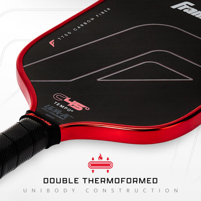 Franklin Sports PRO Pickleball Paddles – C45 Carbon Fiber Series - Official USAP + UPA Approved – Pro Player Design, TEMPO 16MM RED