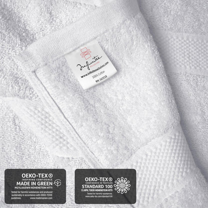 Infinitee Xclusives Premium Bath Sheets Set of 2 Extra Large Bath Towels (90x180cm), 100% Cotton Super Absorbent, Quick-Dry Bath Sheet for Hotel & Spa |Brilliant White|