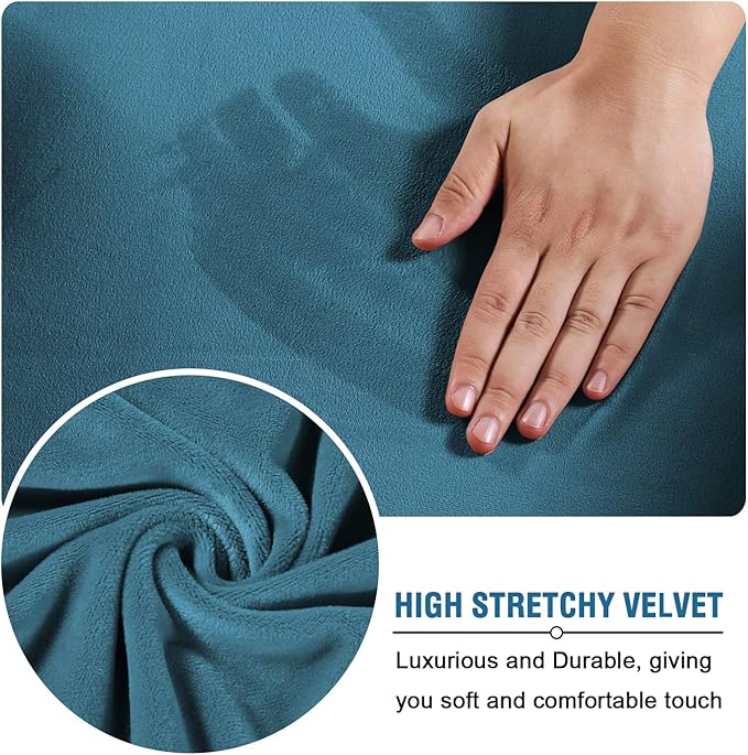 H.VERSAILTEX Rich Velvet Stretch 2 Piece Chair Cover Chair Slipcover Sofa Cover