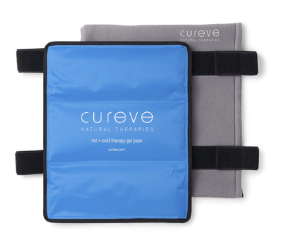 Large Hot and Cold Therapy Gel Ice Pack with Wrap by Cureve (12" x 15") - Reusable to Treat Injuries, Aches and Pains on Hip, Knee, Side, Back and Shoulder