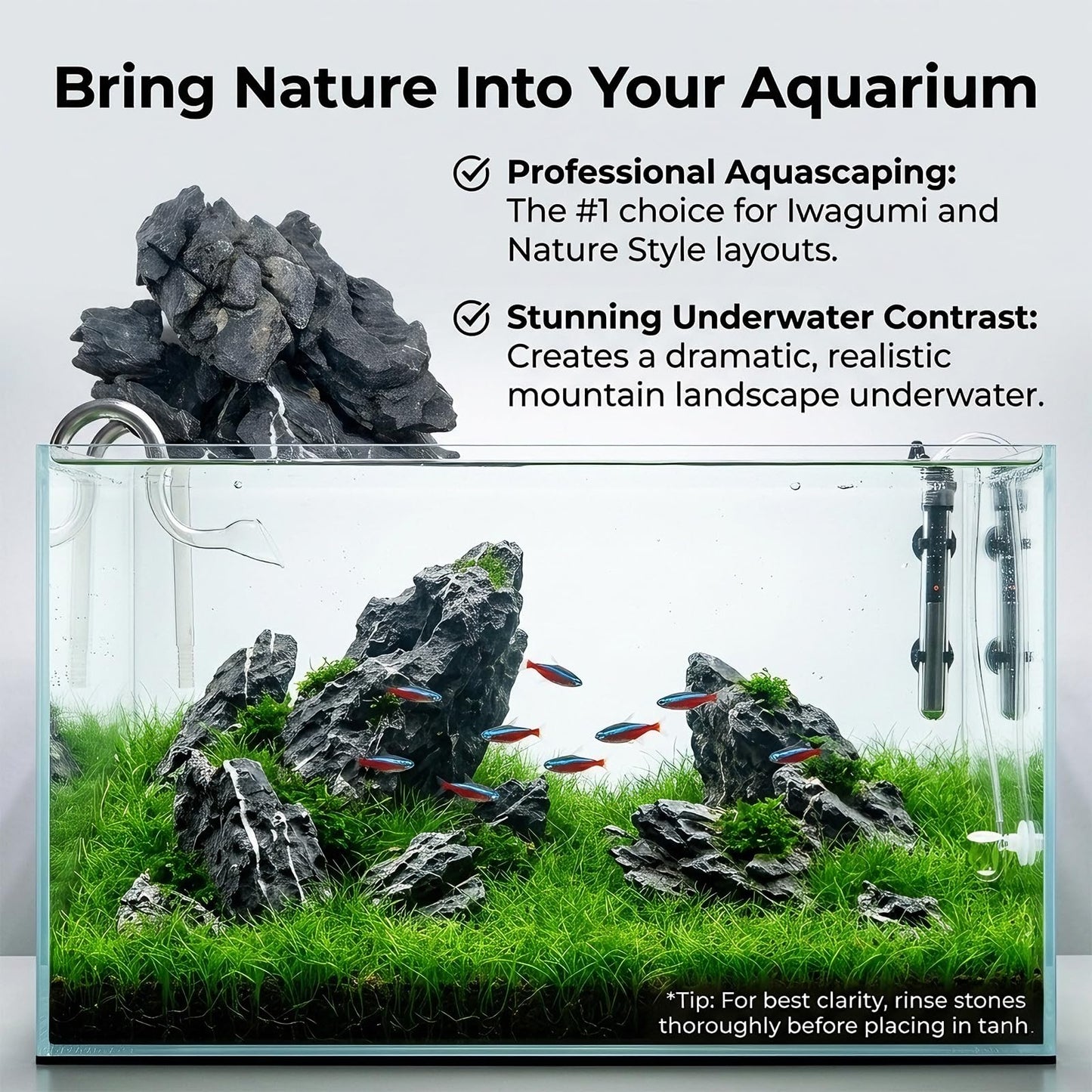 HAELFMRI Seiryu Rocks 11lb Dragon Stone for Aquarium, Natural Rocks for Fish Tank Landscaping, Decorative Hardscape Stones for Freshwater Prawn, Reptile Terrariums and Amphibian Enclosures (3-7 Inch)