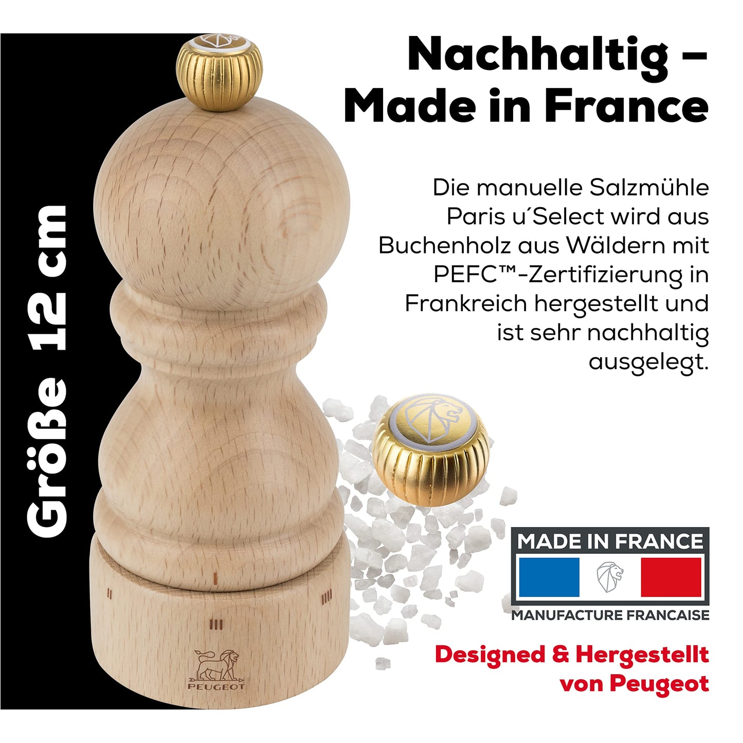 Peugeot Paris U'Select 5 Inch Salt Mill, Natural (23379)
