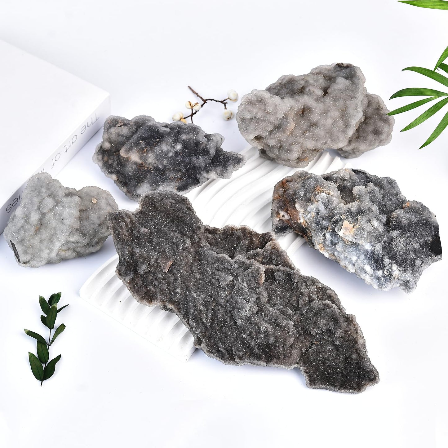 JIC Gem Natural Sphalerite Mineral Specimen Crystal Cluster Stone High Energy Crystal Geode Cluster Aura Crystal Rock Mineral Specimens Reiki Wicca Healing and Calming Effects 2.0-2.4 lbs