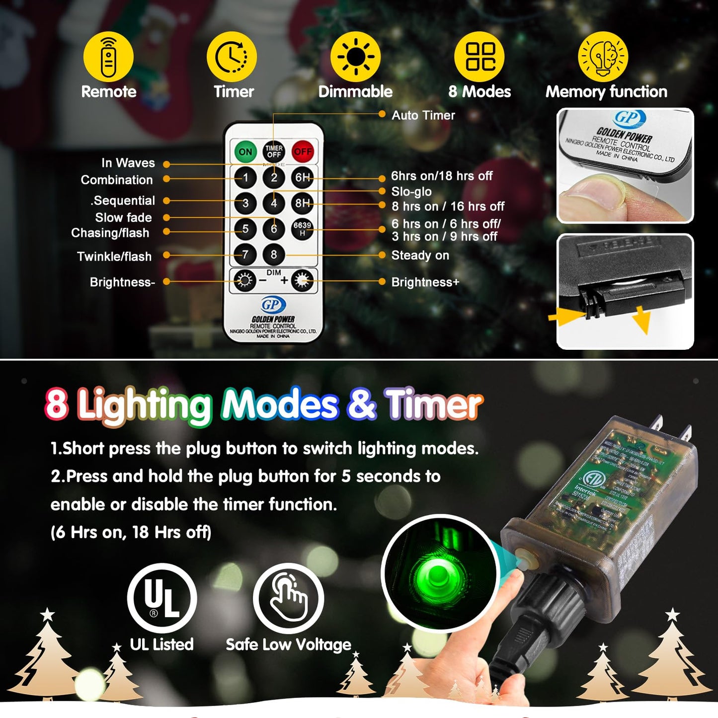 KNONEW 203FT Outdoor Christmas Fairy Lights Plug in,600 LED String Lights Outdoor Waterproof 8 Modes Memory Times for Wedding Bedroom Walls Garden Trees Decoration(Cool White)
