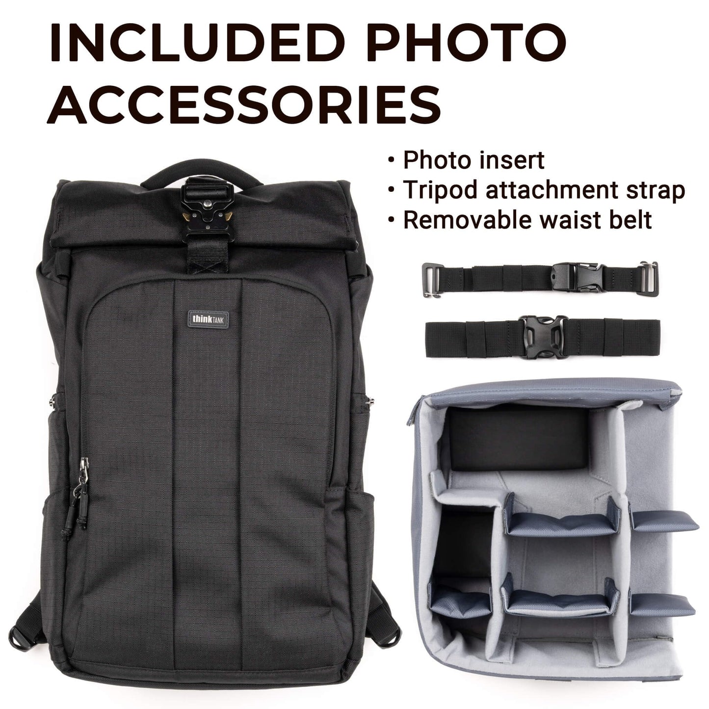 Think Tank FocusPoint 22L RollTop Camera Backpack - Greenway: Expandable Travel & Camera Backpack with Laptop Sleeve, Quick Side and Back Access, Rain Cover – Versatile Photography & Travel Bag