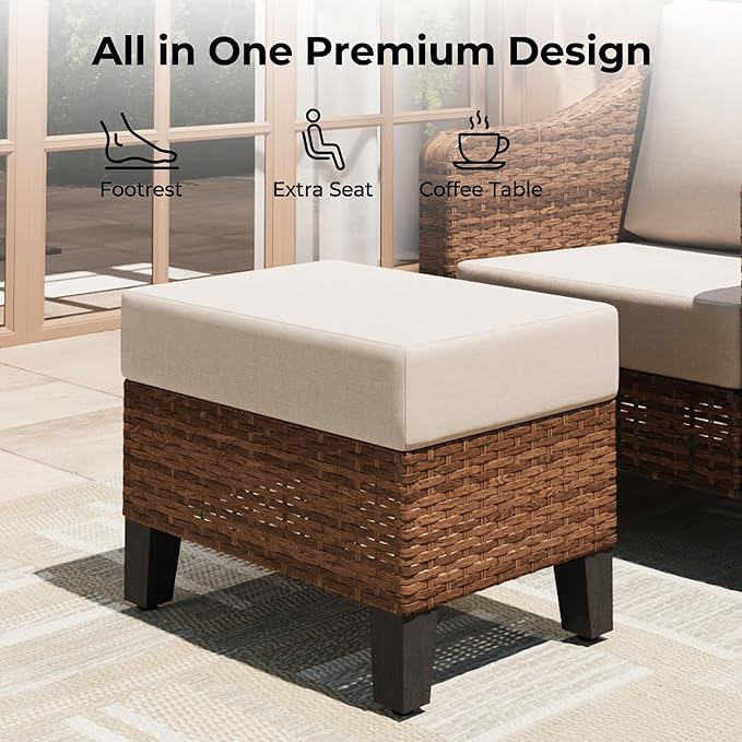 6-Piece Patio Conversation Sets, Outdoor Sectional Sofa