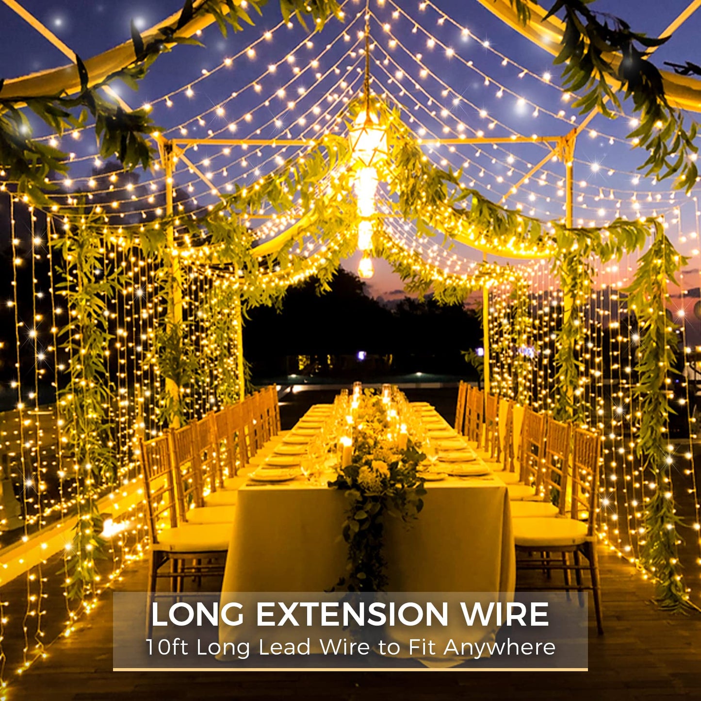 suddus 200 Led Connectable Christmas Lights Outdoor Waterproof, 66ft Fairy Lights Plug in with Remote, Warm White Christmas Tree Light Indoor for Bedroom, Dorm, Xmas Party, Porch, Patio, Garden Decor