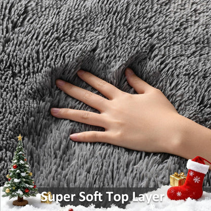 Ophanie Small Rug Upgrade Non Slip Throw Bedside Area Rugs, Fluffy Soft Grey Mini Bedroom Carpet, Affordable Door Entryway Indoor Inside Front Entrance Dog 2x3 Mat, Home Decor Aesthetic, Nursery