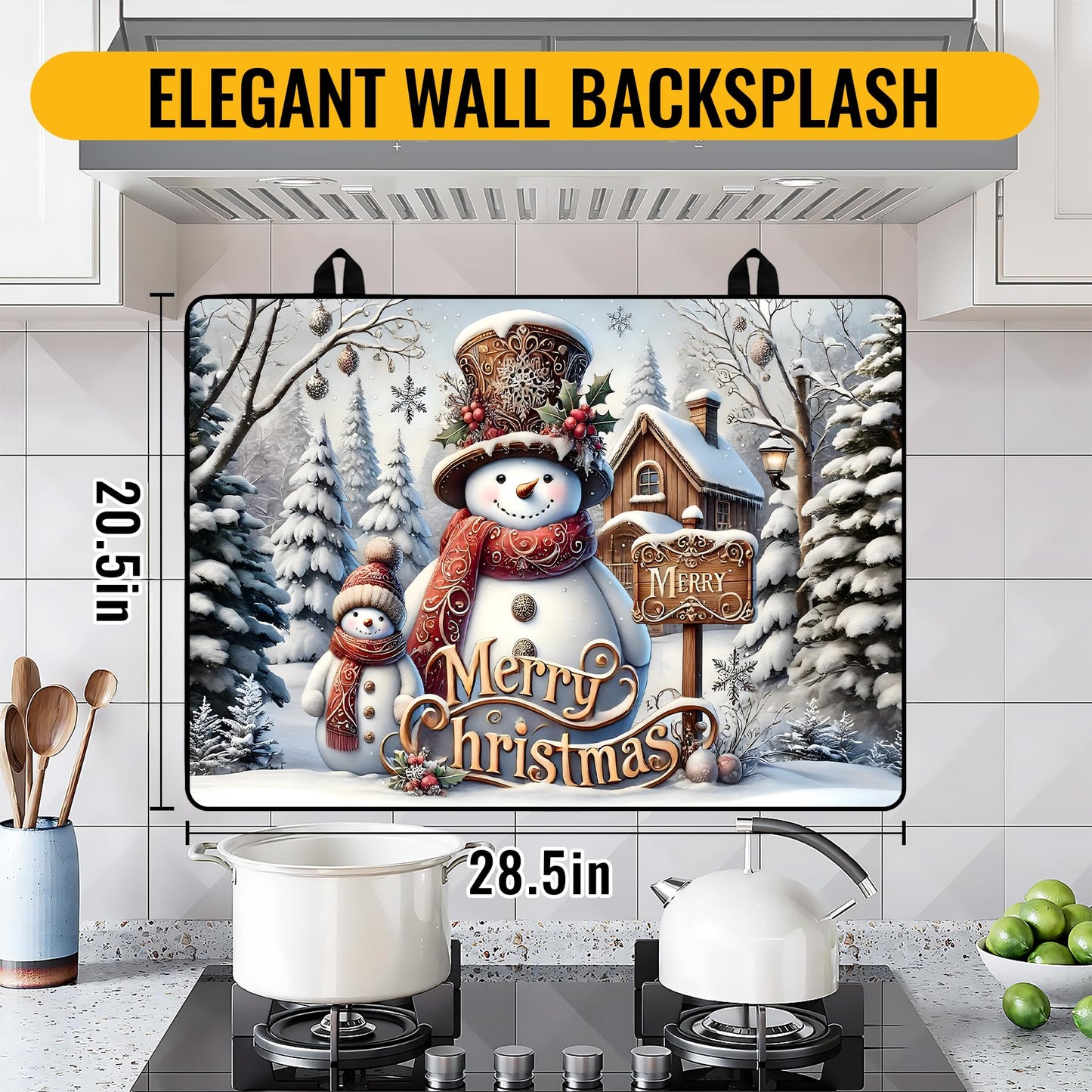 NYZE Christmas Stove Top Cover for Electric Stove,Glass Stove Top Cover,Heat Resistant Glass Cooktop Cover,Stovetop Protector, Kitchen Decor,Dish Drying Mats Cover for Washer Ceramic Top 28.5x20.5 in