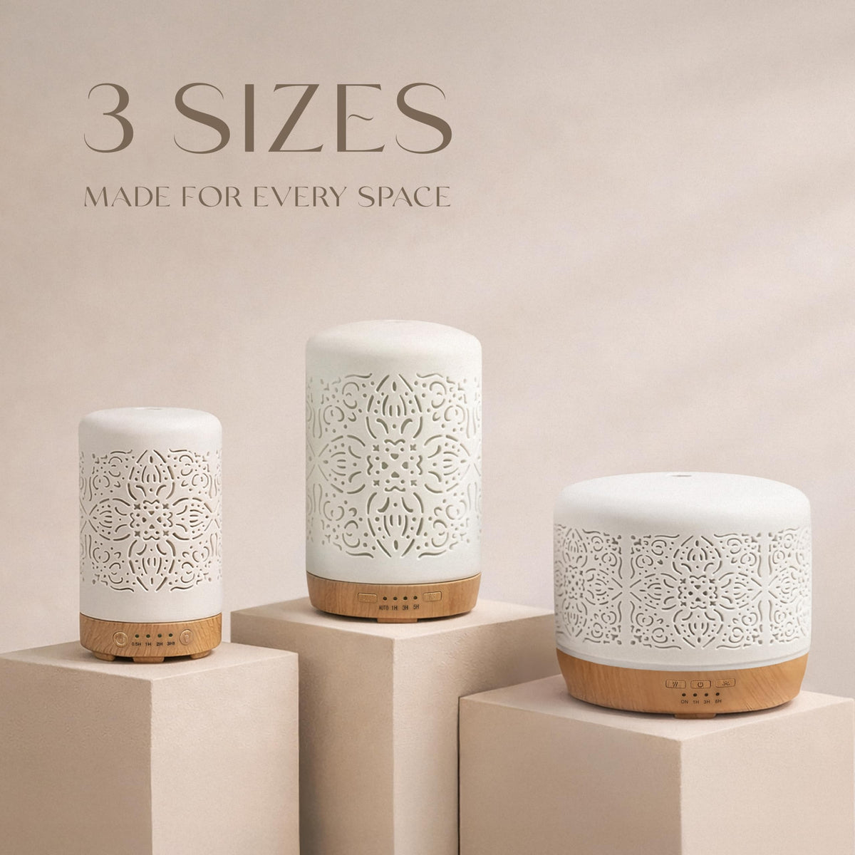 Earnest Living Essential Oil Diffuser White Ceramic Diffuser 100 ml Timers Night Lights and Auto Off Function Home Office Humidifier Aromatherapy Diffusers for Essential Oils