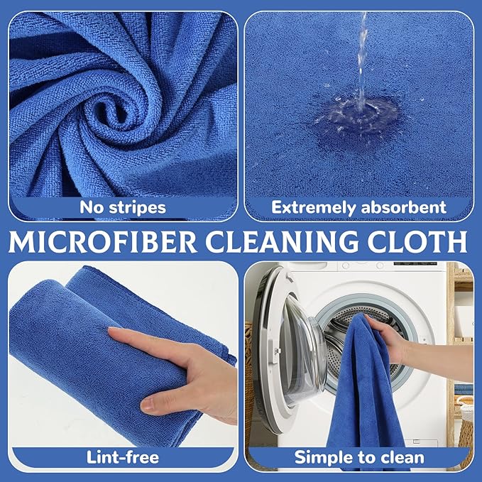6 Pcs Extra Large Microfiber Cleaning Cloth Reusable Microfiber Towels Thick