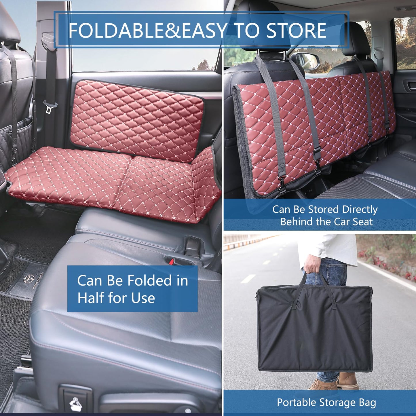 Kmirepa Non-Inflatable Truck Back Seat Bed Mattress, Portable Car Beds for Large Trucks, Double-Sided Folding Travel Bed F150/RAM Trucks/Toyota/Nissan