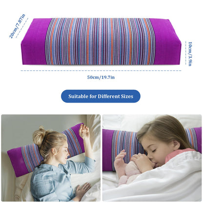 JOERRES Buckwheat pillow,Buckwheat Neck Pillow with Zipper,Natural Buckwheat Sleeping Pillow,Pillow with Washable Cotton Cover,Buckwheat Husk Neck Support Pillow Relieves Neck Pain(Purple)