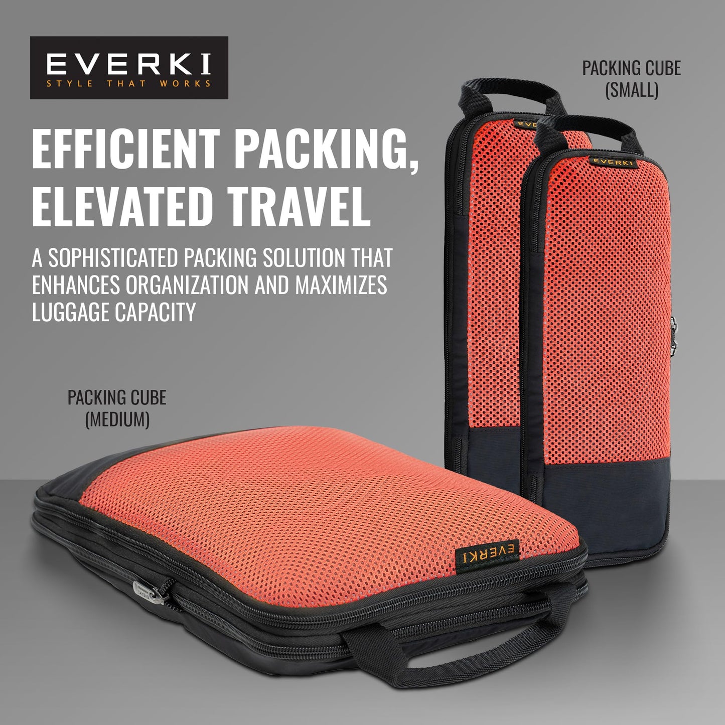 EVERKI Onyx Premium Business Executive Laptop Backpack + Compression Packing Cube Set (S & M), 36L Capacity, 17.3" Laptop Compartment, Durable Water-Repellent Nylon & Leather Office Backpack - Navy